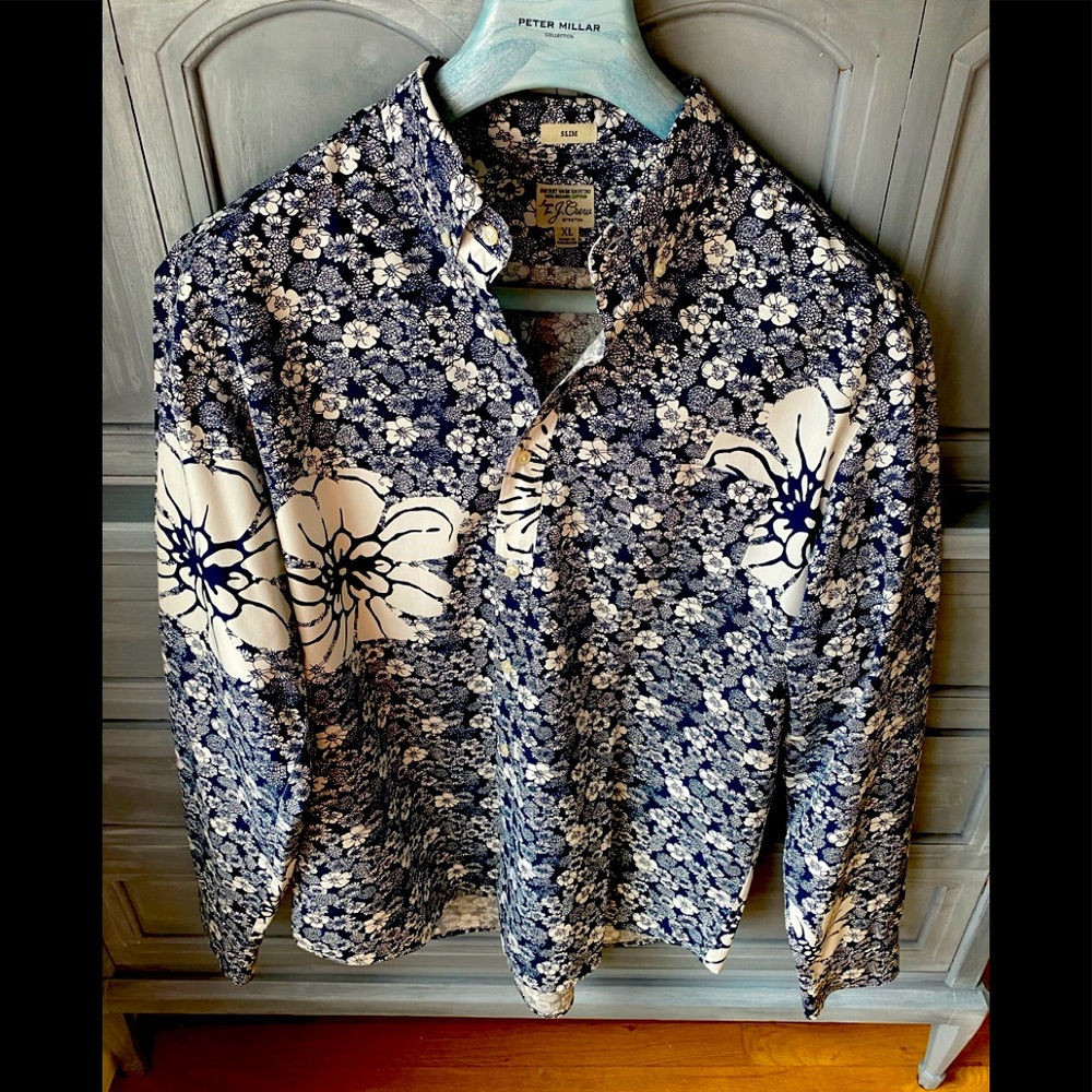 Vibrant JCrew Mens Floral Shirt XL